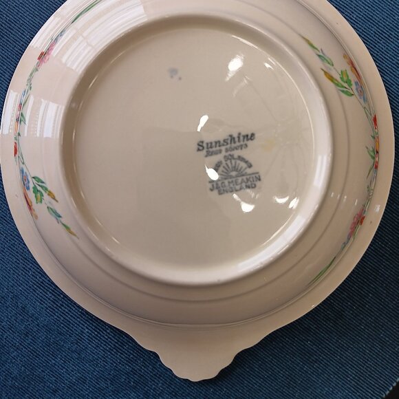 Vintage Art Deco J&G Meakin Sunshine Floral Covered Serving Bowl - Picture 9 of 16